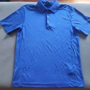 Nike Golf Dri-Fit Blue Polo Shirt Medium Athletic Performance